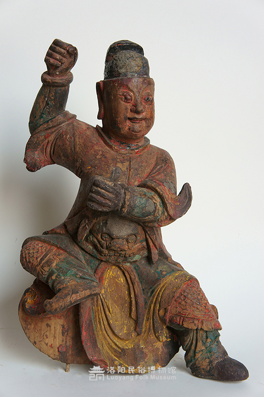 彩绘木雕财神像